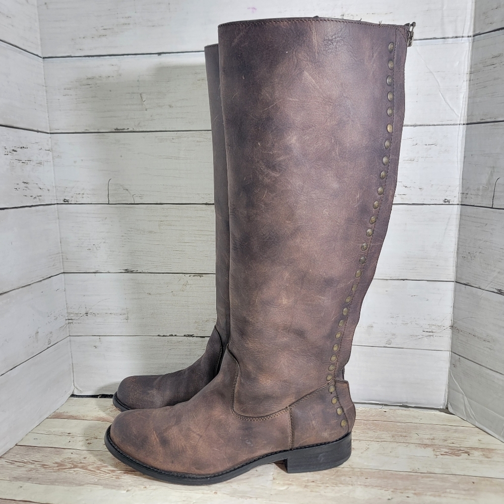 Steven Rannt Studded Leather Riding Boots W US 8 - Picture 14 of 15